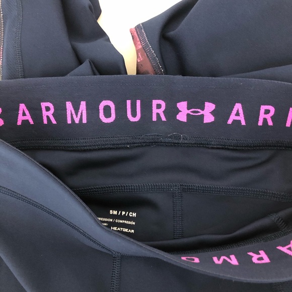 Under Armour compression leggings navy fuchsia S - Picture 5 of 8